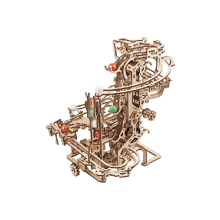 Ugears 瘋狂彈珠台1號 - 鏈式升降系統 (16)